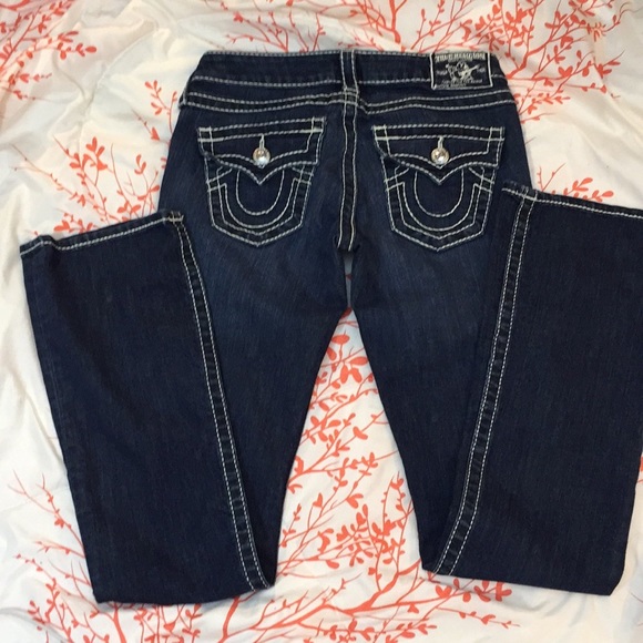 True Religion Boot Cut Dark Wash Jeans Sz 26 - Picture 2 of 8